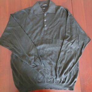 Men's Charcoal Polo Style Sweater Italy XL US (282)